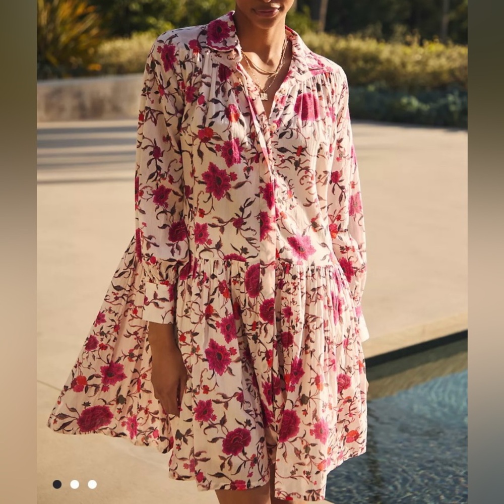 NWT Ro’s Garden Hawaii Collared Long Sleeve Dress